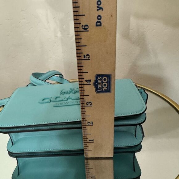 Coach Crossbody Bag Clutch Light Blue Leather - Picture 9 of 10